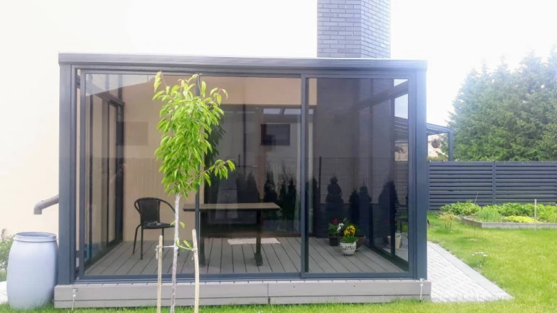 Aliuminio stoginės Verandų stiklinimas Stogeliai, Kaunas — 9/15