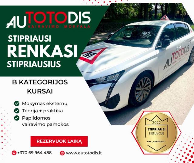 Vairavimo mokykla AUTOTODIS kviečia mokytis