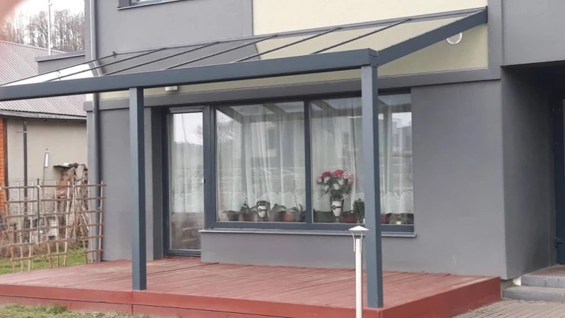 Aliuminio stoginės Verandų stiklinimas Stogeliai, Kaunas — 10/15