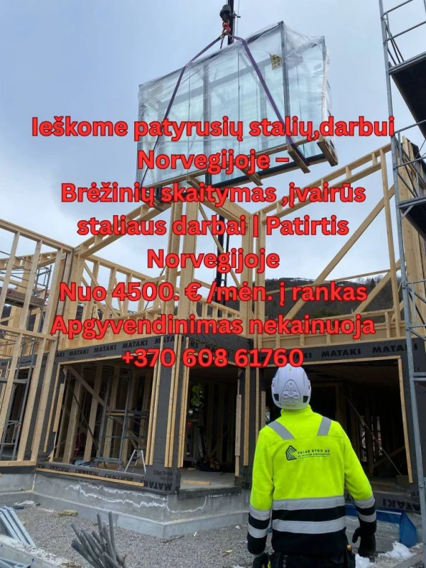 Ieškome darbuotojų darbui Norvegijoje nuo 4500€ į rankas