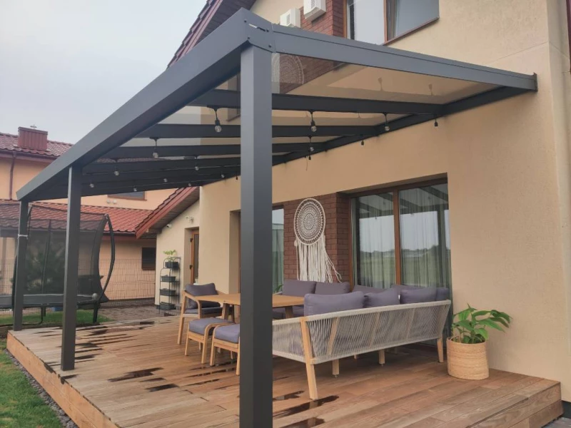 Aliuminio stoginės Verandų stiklinimas Stogeliai, Kaunas — 7/15